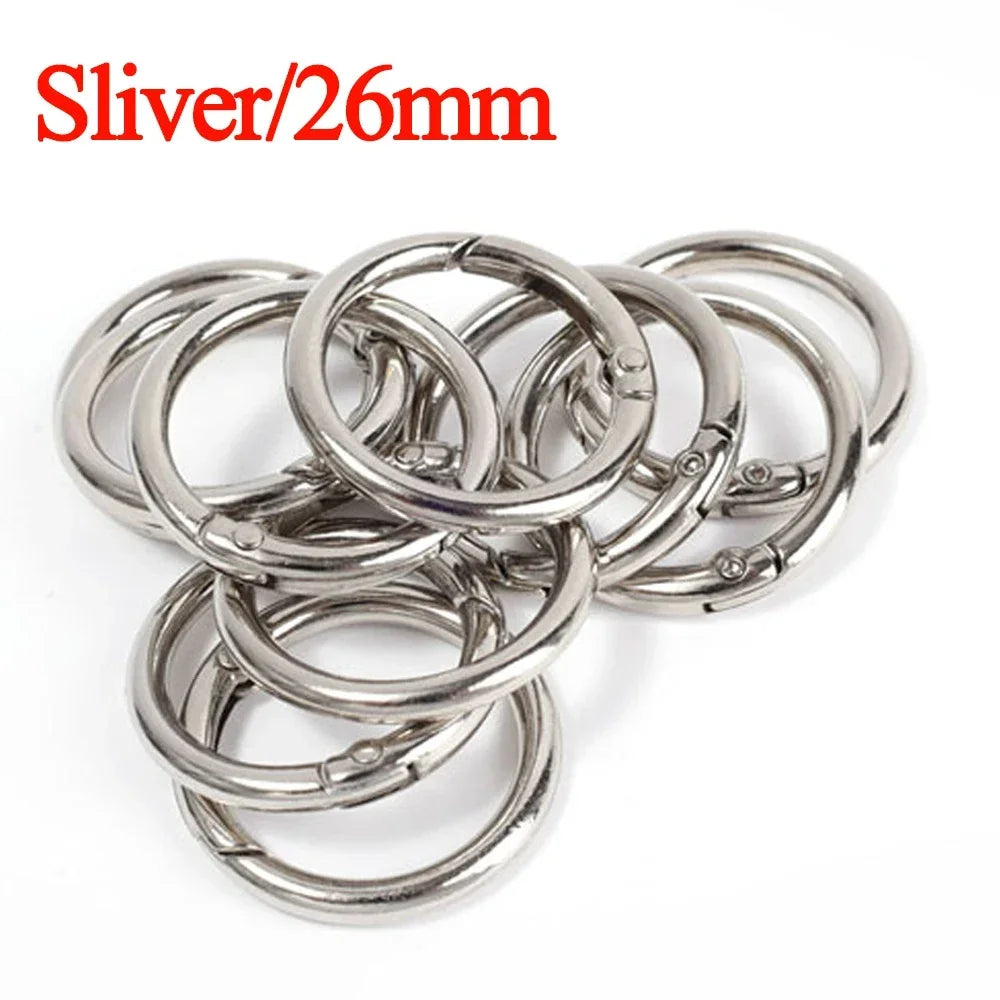 10/50 Stück Metall O-Ring Federverschlüsse runde Karabiner für Schmuck