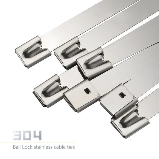 Selbstsichernde Edelstahl-Kabelbinder 10mm, bis 100kg Zugkraft, silber, 20 Stück