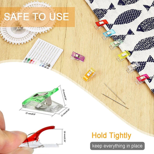 50 teiliges buntes Naehclips Set fuer vielseitige Anwendung