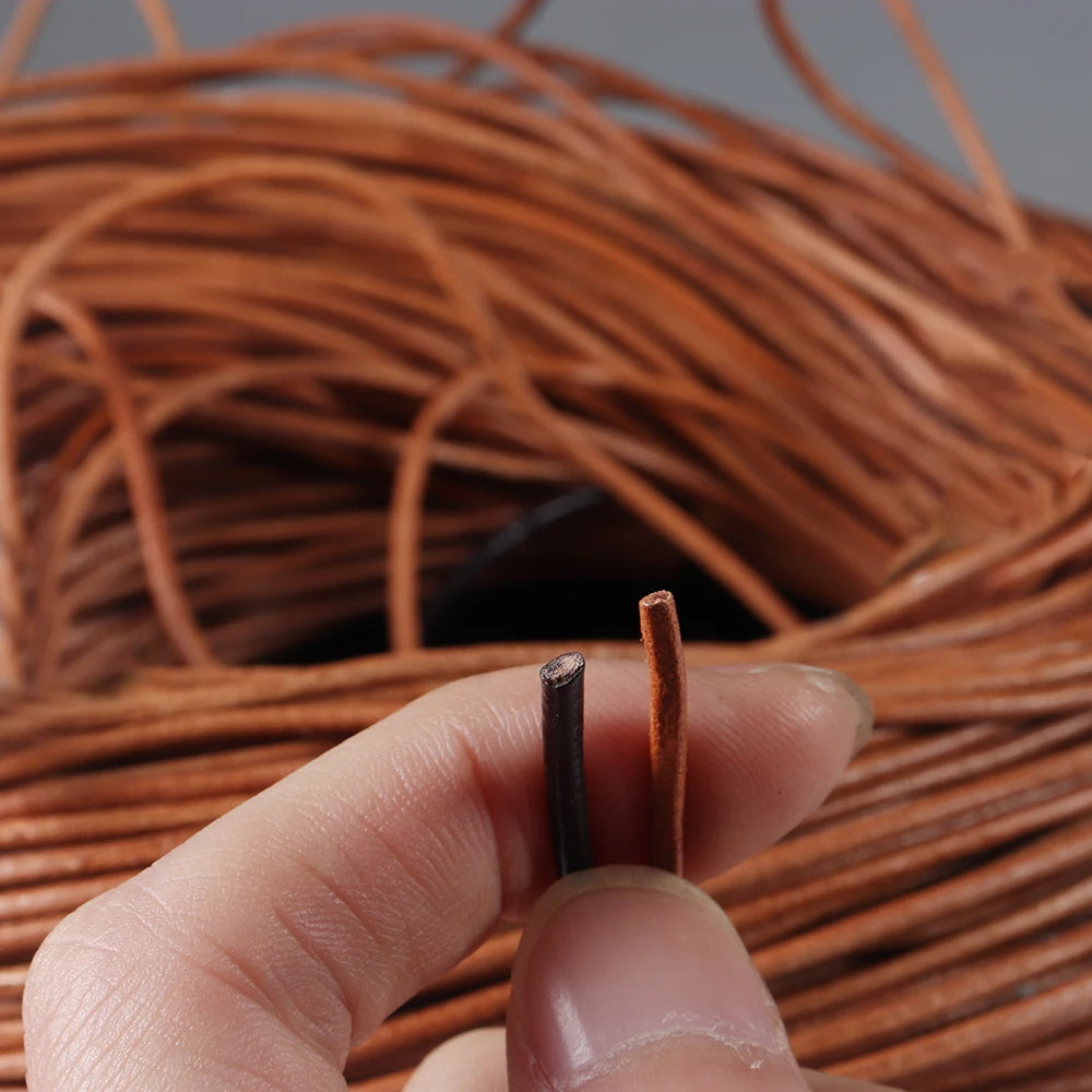 Echtes Rindsleder Rundschnur für DIY Schmuck Bastelprojekte – 1-6mm Varianten