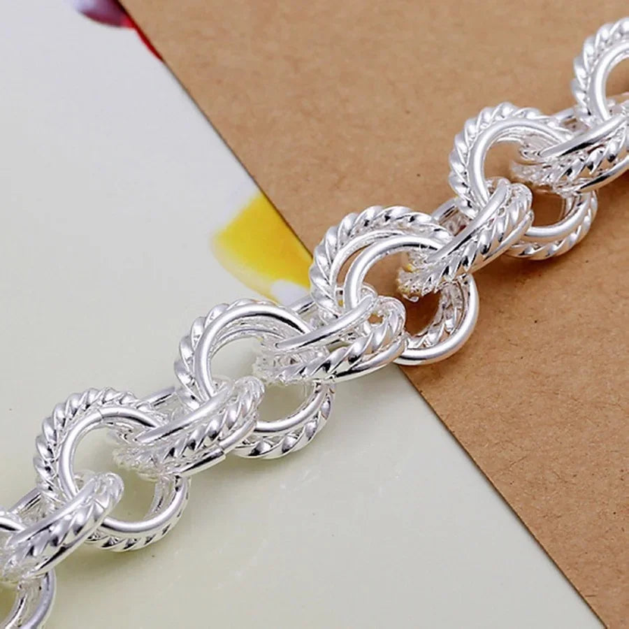 925 Sterlingsilber Armband Damen Rundes Design modisch elegant