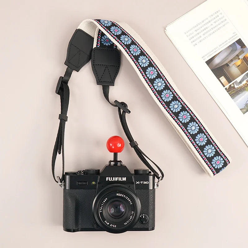 Breiter Vintage Kameragurt mit Blumenmuster für DSLR Kompatibel