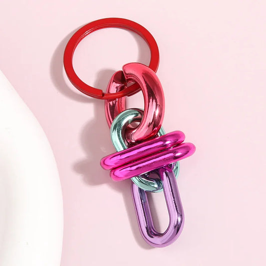 Bunte Acryl Schlüsselanhänger mit O-förmiger Schnalle – Trendiges Accessoire