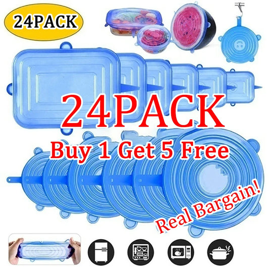 Dehnbare Silikon-Abdeckungen für Lebensmittel Frischhaltedeckel wiederverwendbar