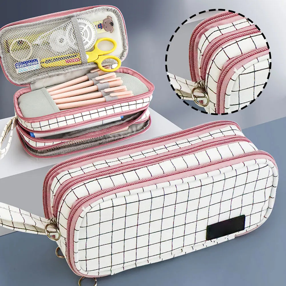 Federmäppchen große Kapazität mit 6 Fächern für Schule und Büro