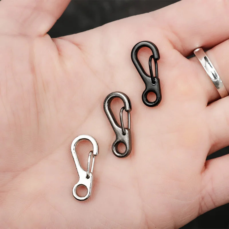 10 Stück Mini Federkarabiner Schlüsselbund Rucksack Haken Outdoor Camping EDC