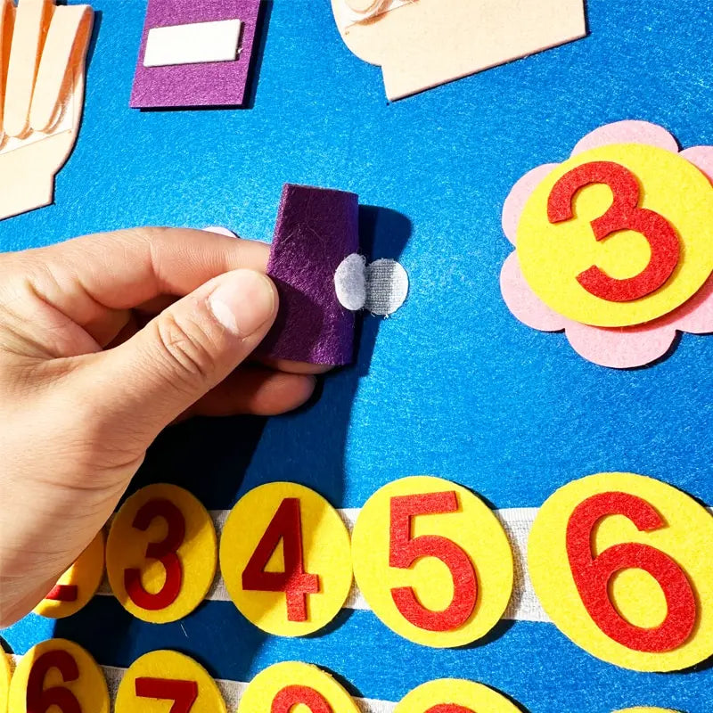 Montessori Busy Board aus Filz – Motorik - Lernen fördern, 30x32 cm spielend erleben