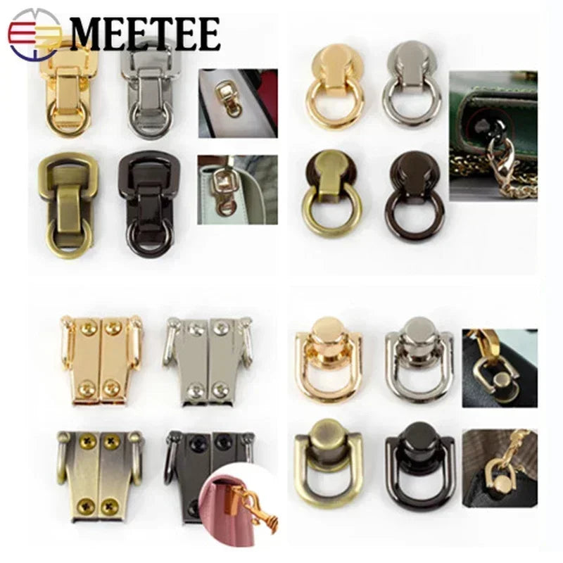 5er Set Metall Clip Schnallen fuer Handtaschen und DIY Riemen