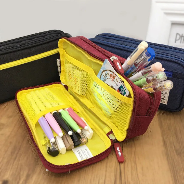 3-Lagiges Federmäppchen Organizer Groß Kawaii Stifttasche Schule Büro Uni