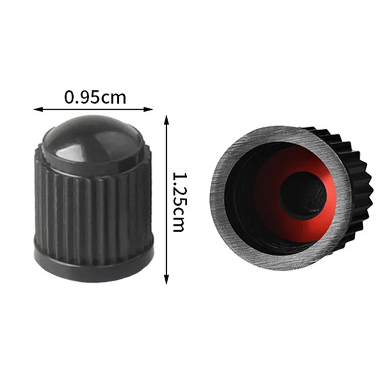 100er Set schwarze Kunststoff Ventilkappen für Auto und Motorrad