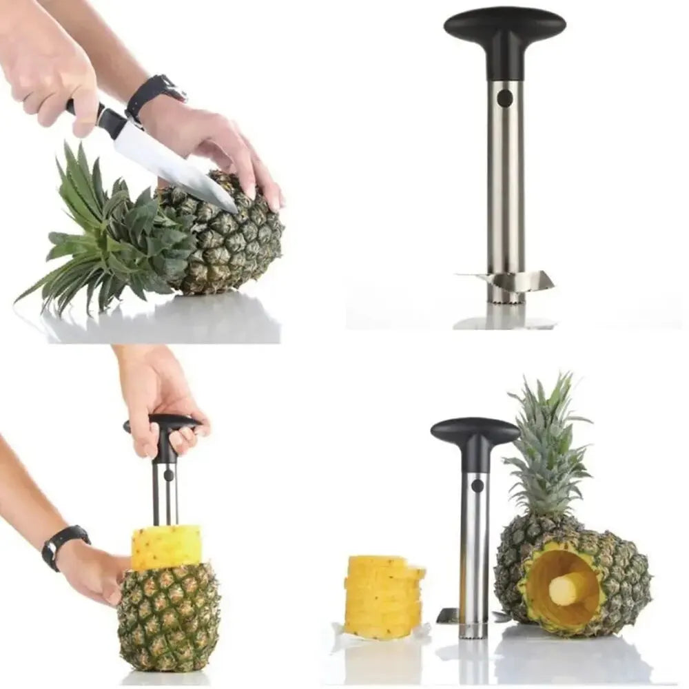 Edelstahl Ananas Schäler Corer Slicer Obst Cutter Küchen Gadget