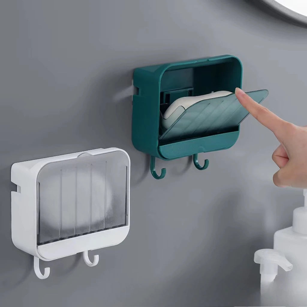 Wandmontage Seifenhalter Abflussabdeckung mit Haken in Grau Weiß Grün