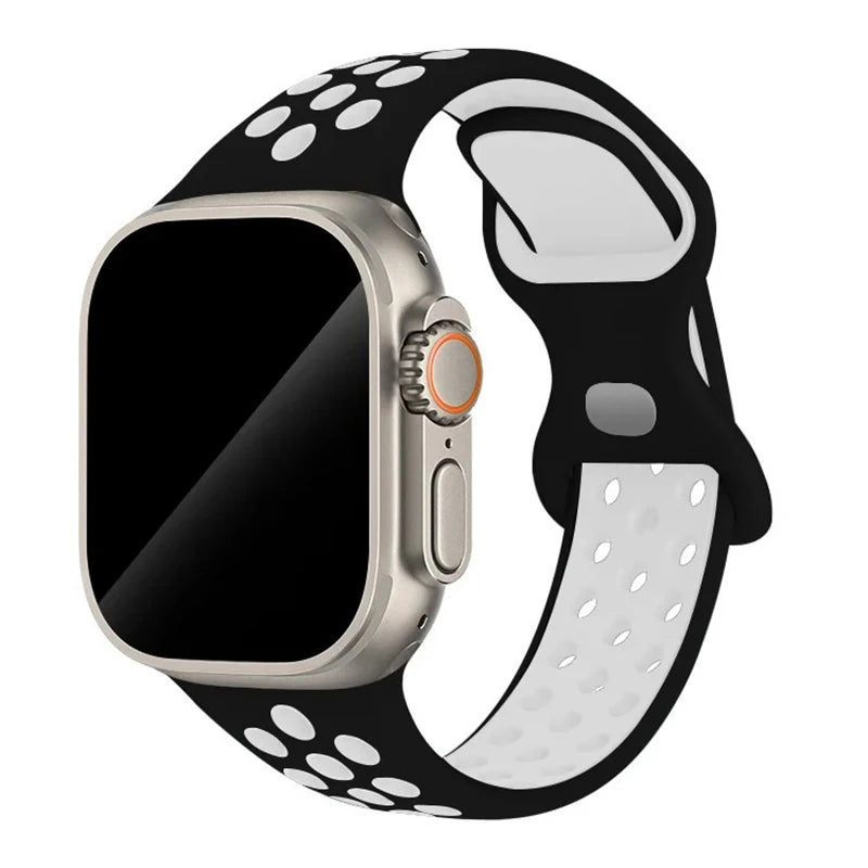Sportliches Silikonarmband kompatibel mit Smartwatch 38-49 mm Modelle