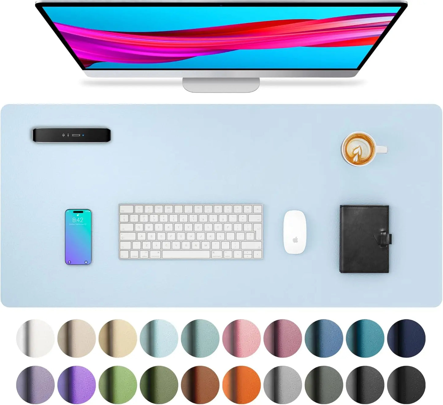 Wasserdichte große Schreibtischunterlage aus PU Leder für Büro und Gaming