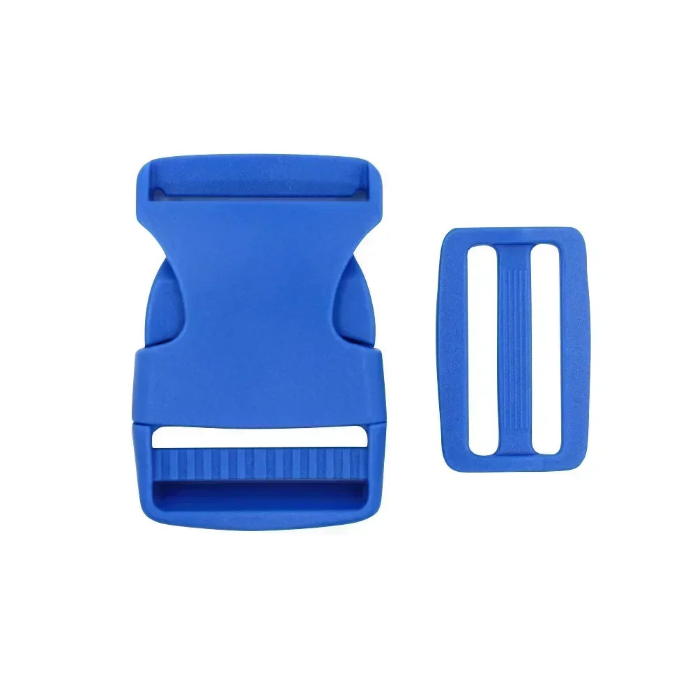 38mm Kunststoff Set: Schnellverschluss Schnallen & Tri-Glide für Rucksack Gürtel