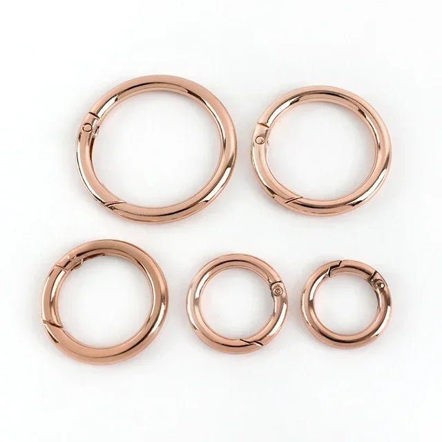 10er Set Metall Karabinerringe 10-50mm für Schlüsselanhänger und Taschen