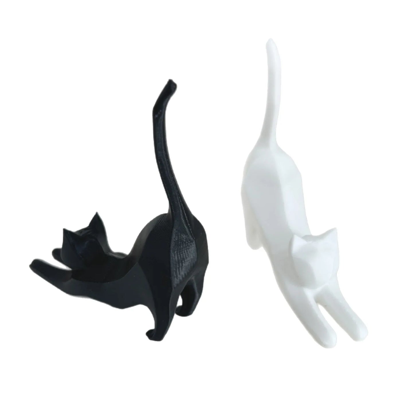 Moderne geometrische Katzenfigur Skulptur 3D Mini-Dekoration Resin