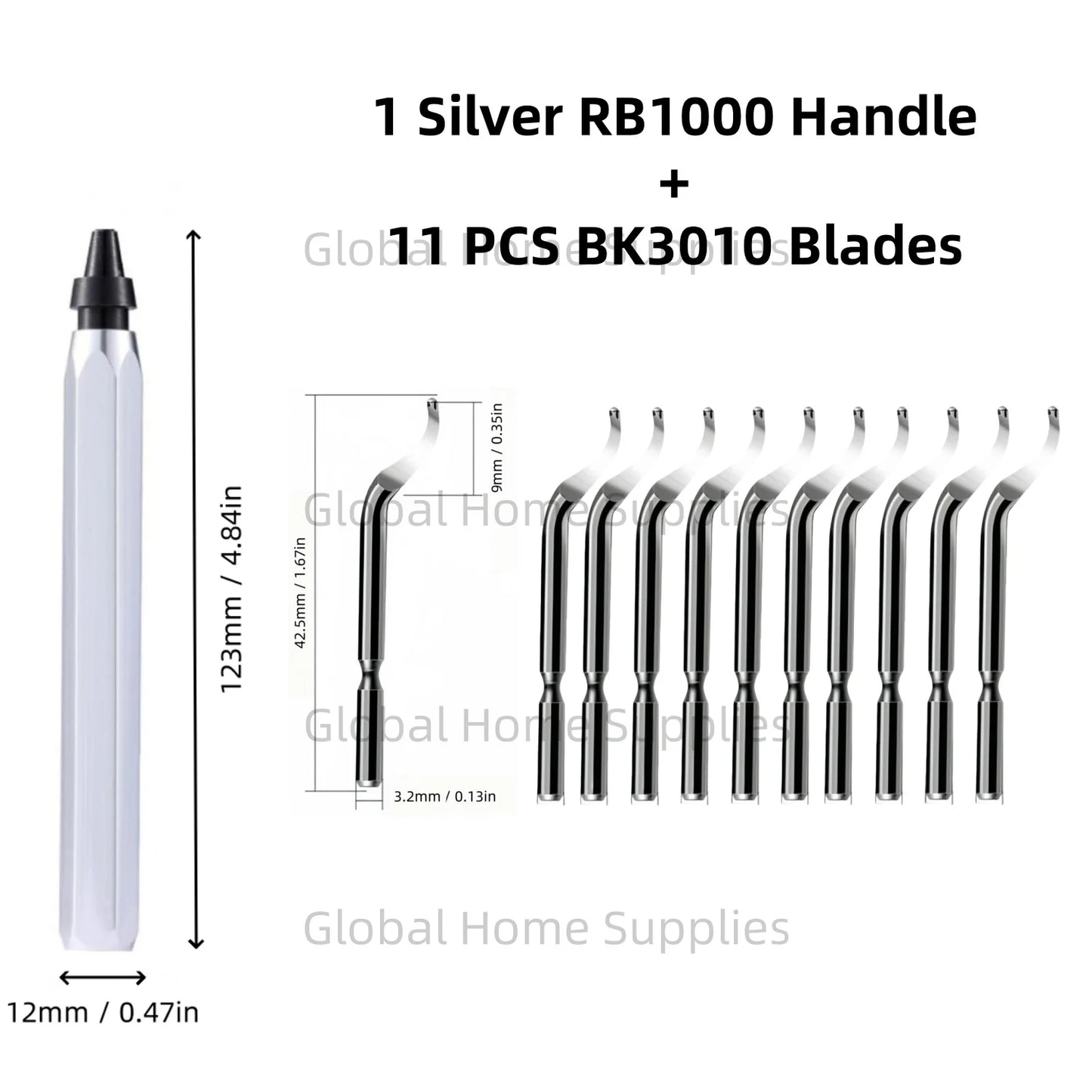 Entgratungswerkzeug Set RB1000 mit 1 oder 11 Schnellarbeitsstahl-Schwenkklingen