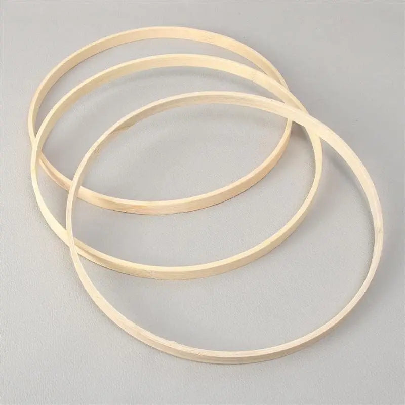 Natürliches 2er Bambus-Ring Set in 5 Größen – Perfekt für DIY Blumenkränze - Deko