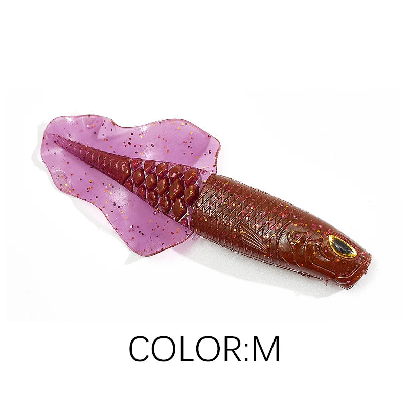 Realistischer Barsch Shad Angelköder mit 3D Augen – Verfügbar 76 mm oder 50 mm