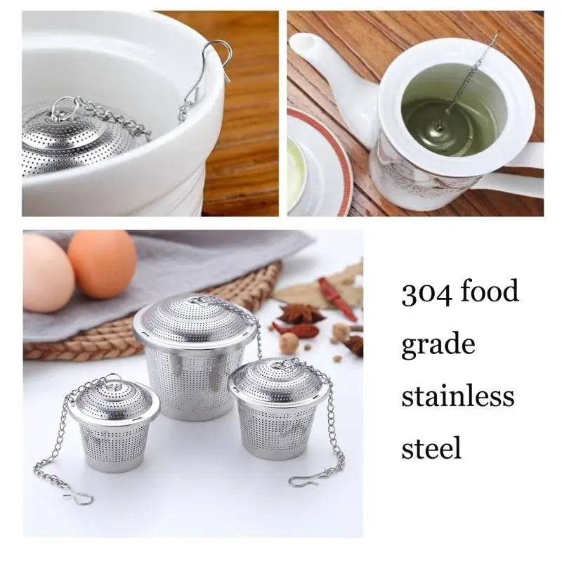 Edelstahl Tee Gewürz Sieb Set Wiederverwendbar Mesh Filter Infuser Küche