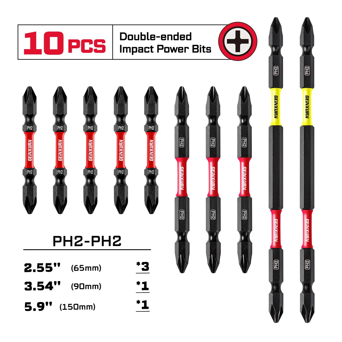 Doppelseitiger PH2 Impact Bit Set aus S2-Stahl für hohe Drehmoment-Anwendungen