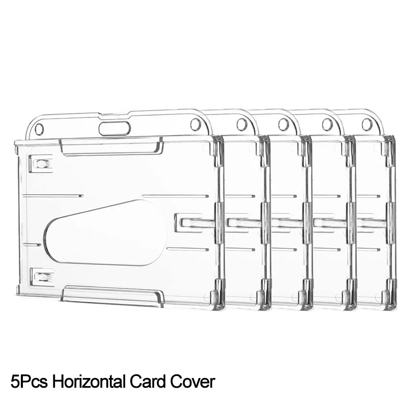 Transparenter Ausweishalter mit Doppelkarten-Slots und Rollclip