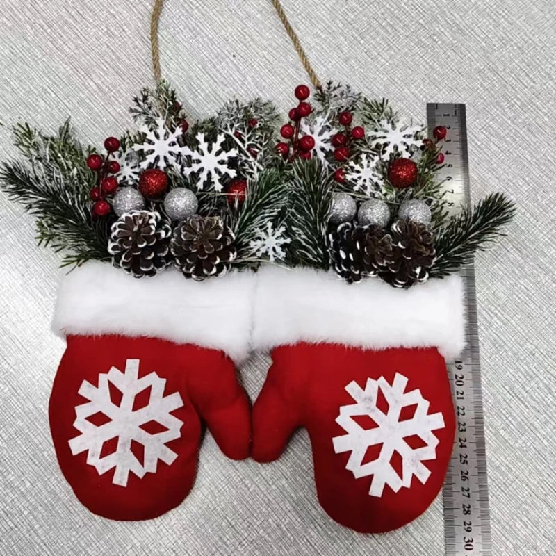 Weihnachtsgirlande als Handschuh Blumenkranz für Tür und Fenster