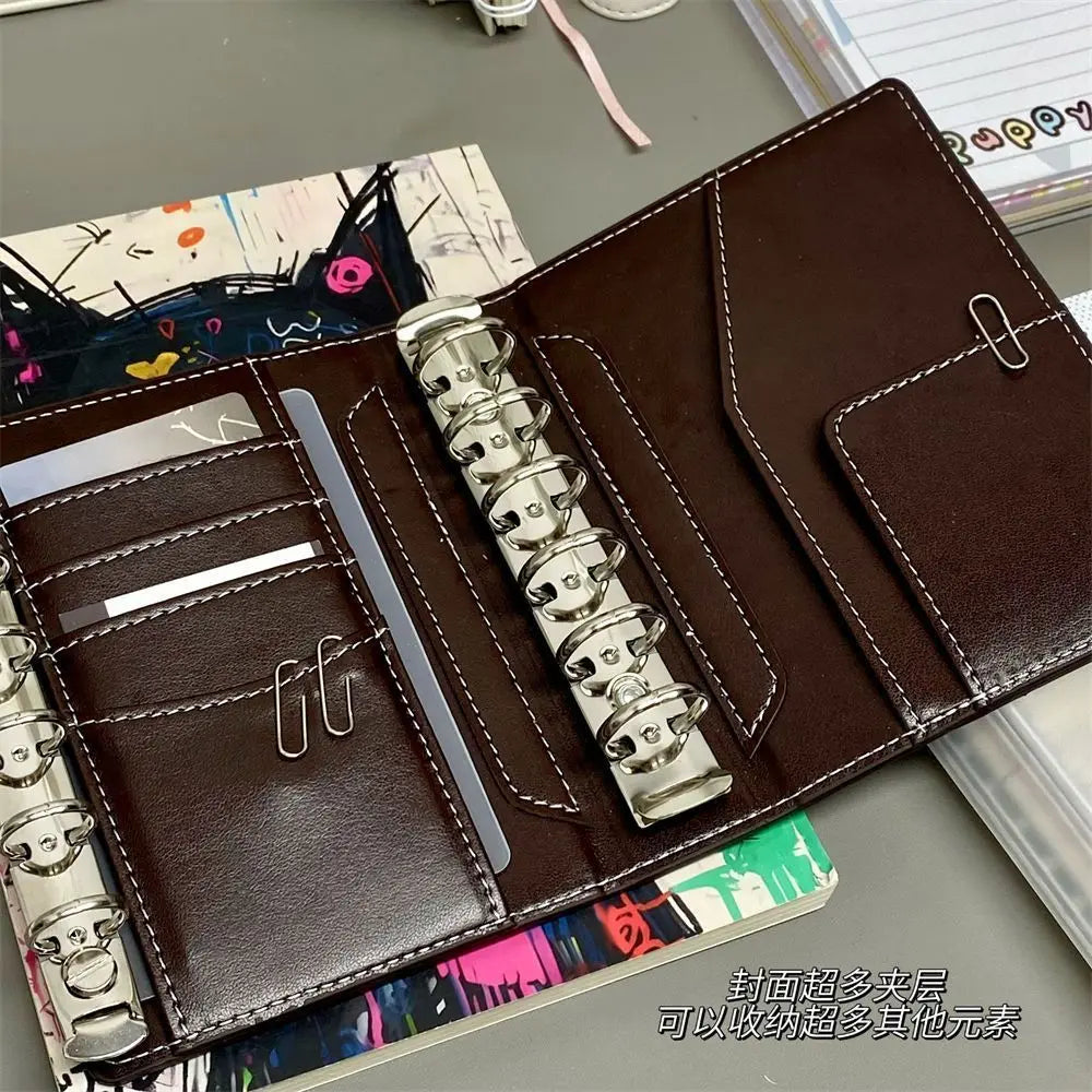 Tragbares A7 Notizbuch Set aus Kunstleder für flexible Planung