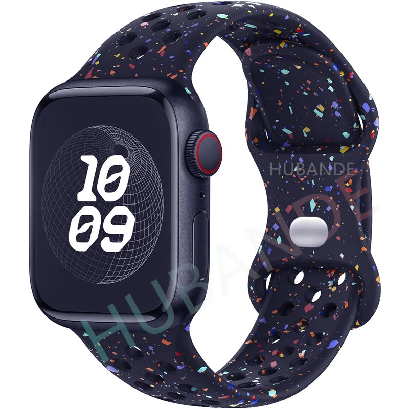 Sportliches Silikonarmband kompatibel mit Smartwatch 38-49 mm Modelle