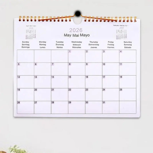 Kalender 2025 2026 Mehrsprachiger Spulenplaner für Büro und Schule