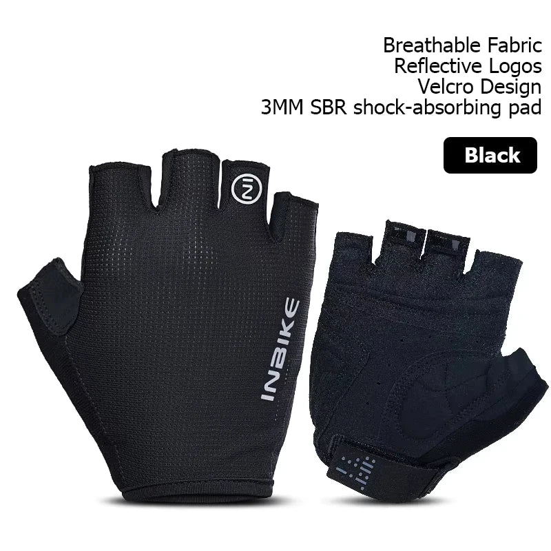 Halbfinger Fahrradhandschuhe Rutschfest Stoßdämpfung Atmungsaktiv Unisex