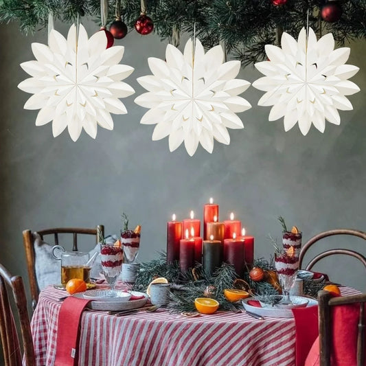 Schneeflocken Papierlampenschirm 40 cm für festliche Dekoration