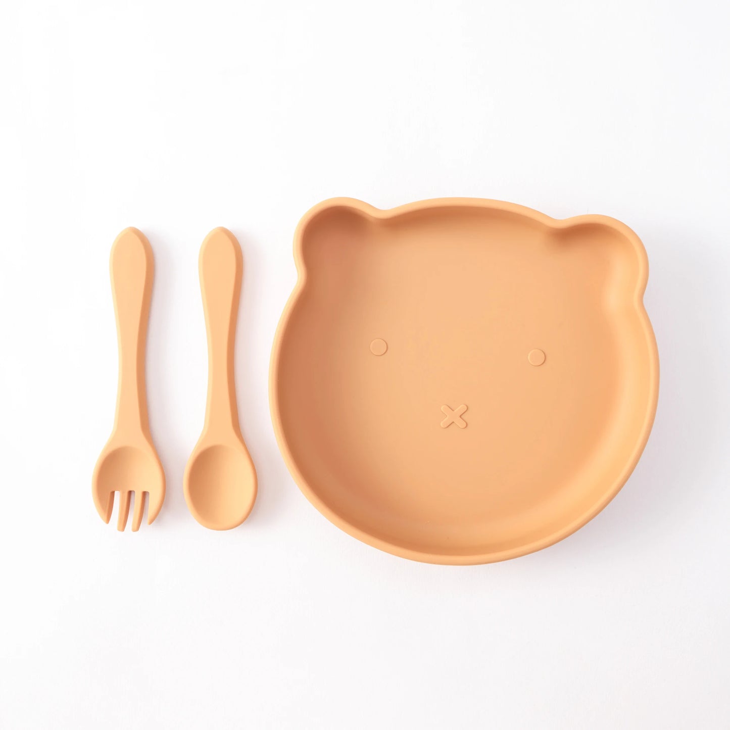 3-teiliges Babygeschirr Set mit Saugnäpfen Löffel und Gabel BPA-frei