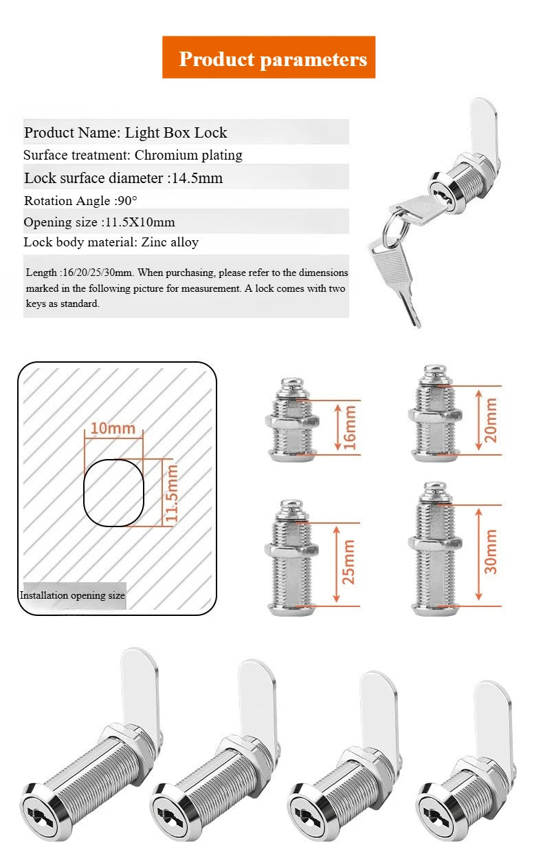 Sicheres 12 mm Schloss für Aktenschrank und Schublade