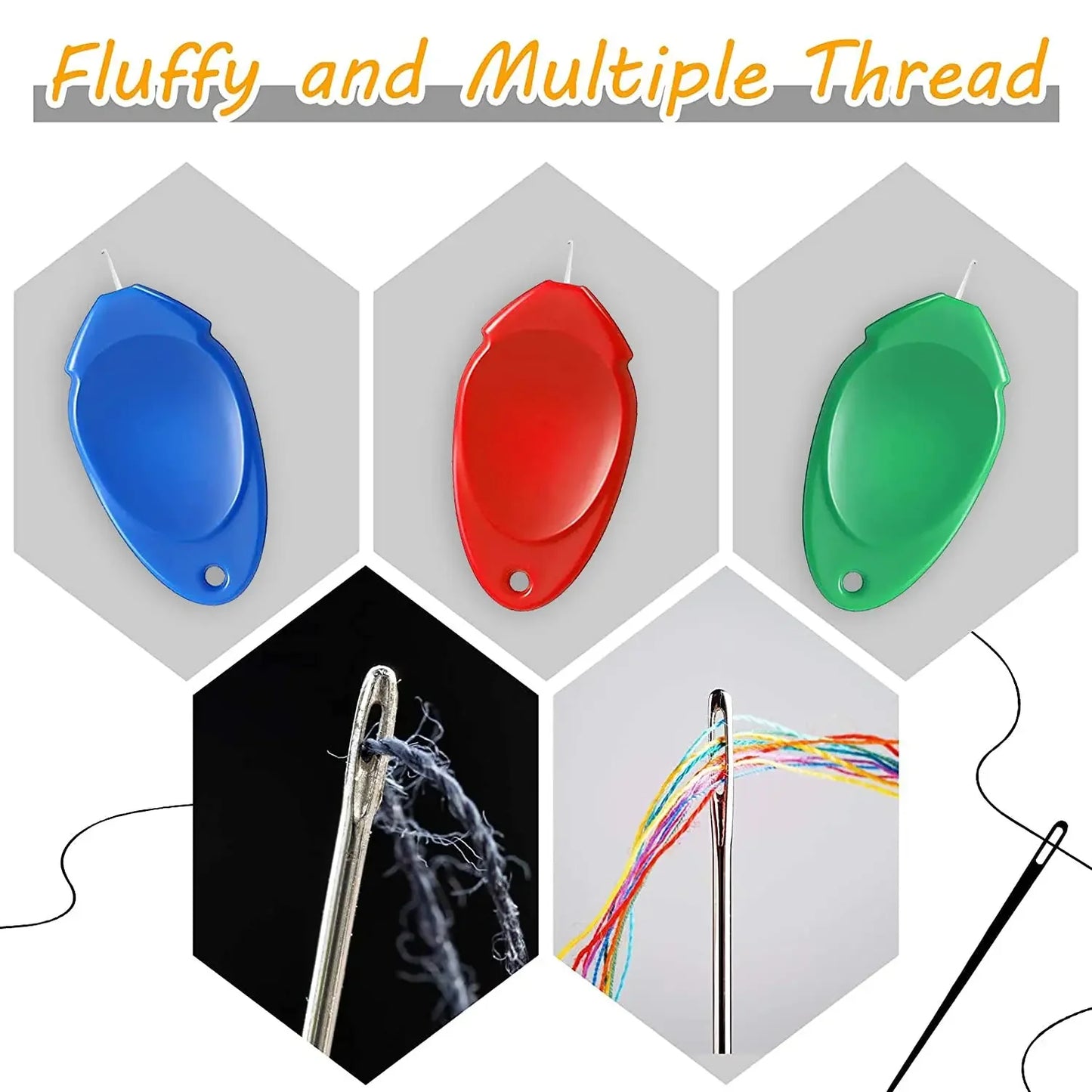 Nadel Einfädler Set mit 6 Kunststoff Werkzeugen für Nähen