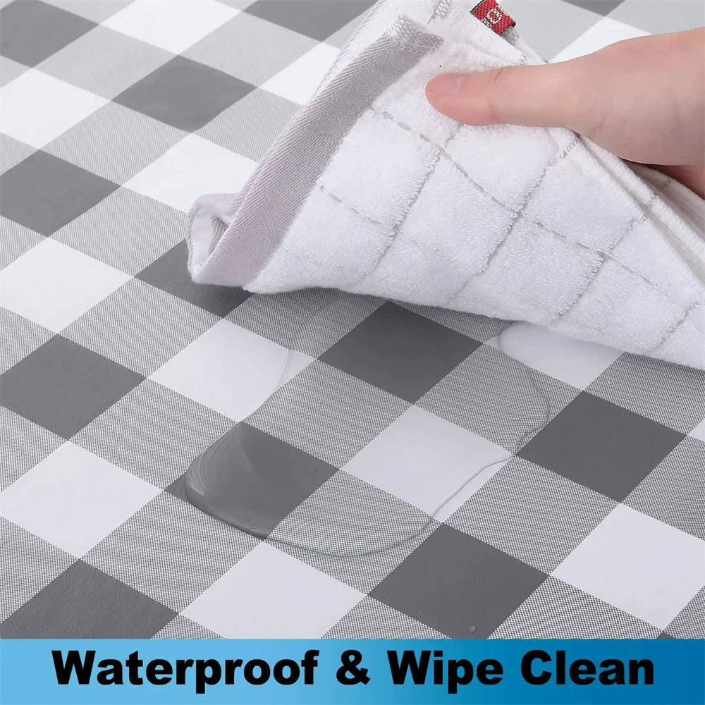 Elastische Vinyl Tischdecke wasserdicht für Heim und Garten