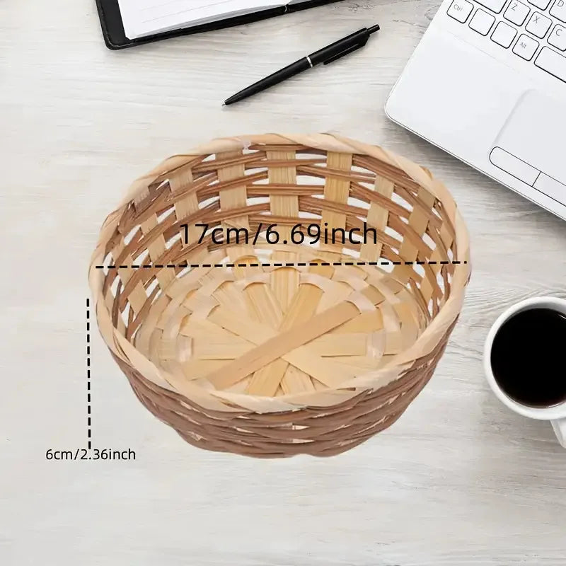 6er Set Runde Aufbewahrungskörbe Aus Natürlichem Bambus
