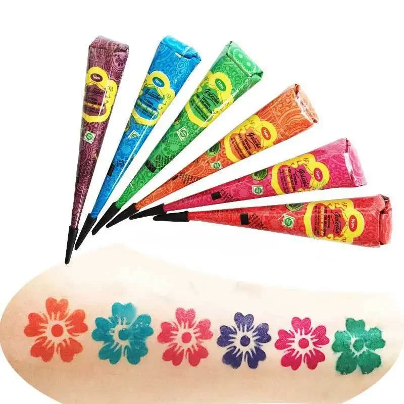 25g Mehrfarbiger Henna Kegel Tattoo Paste für temporäre Körperkunst
