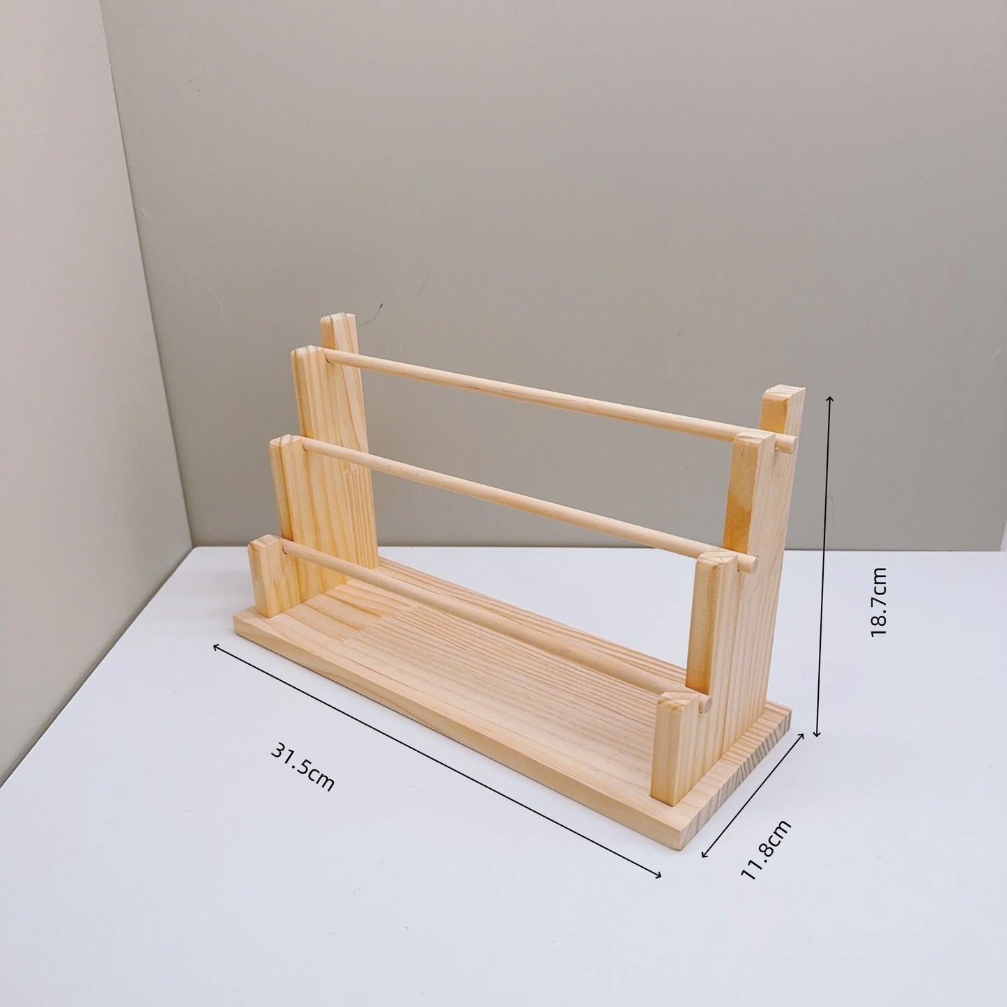 Abnehmbarer Schmuckhalter aus Holz mit 2 bis 6 Etagen
