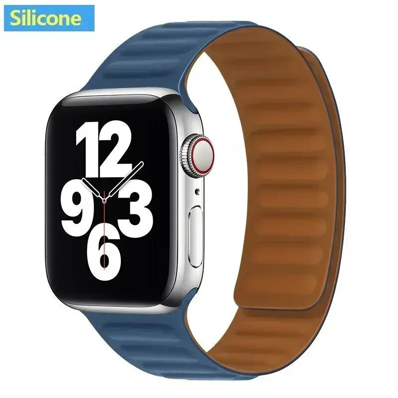 Magnetisches Silikon-Gliederarmband kompatibel für verschiedene Smartwatch-Größen