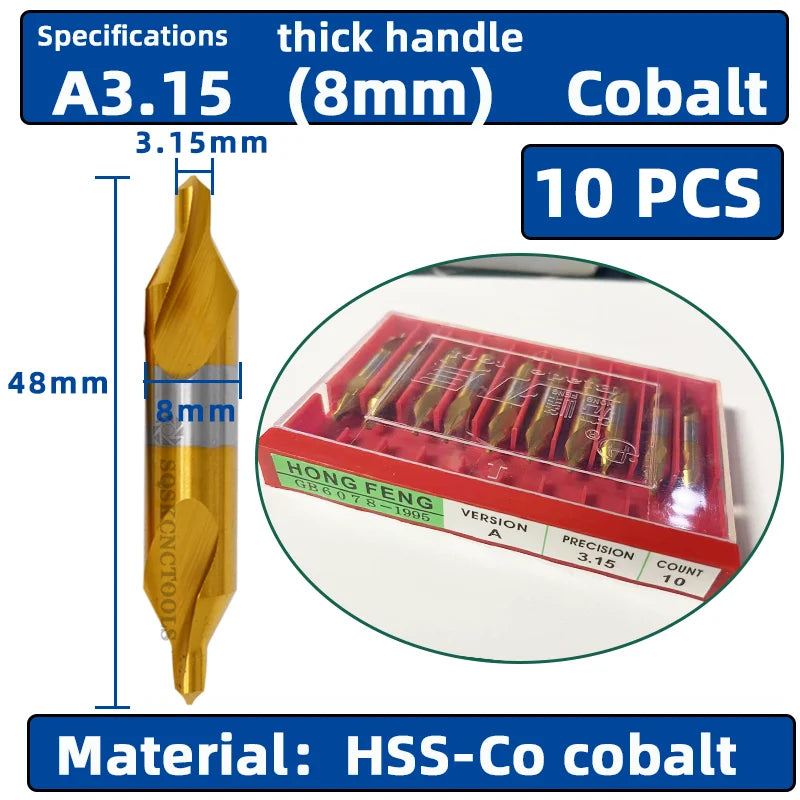 HSS Zentrierbohrer-Set 6-tlg. für präzise Metallbohrungen (1,0-5,0mm)