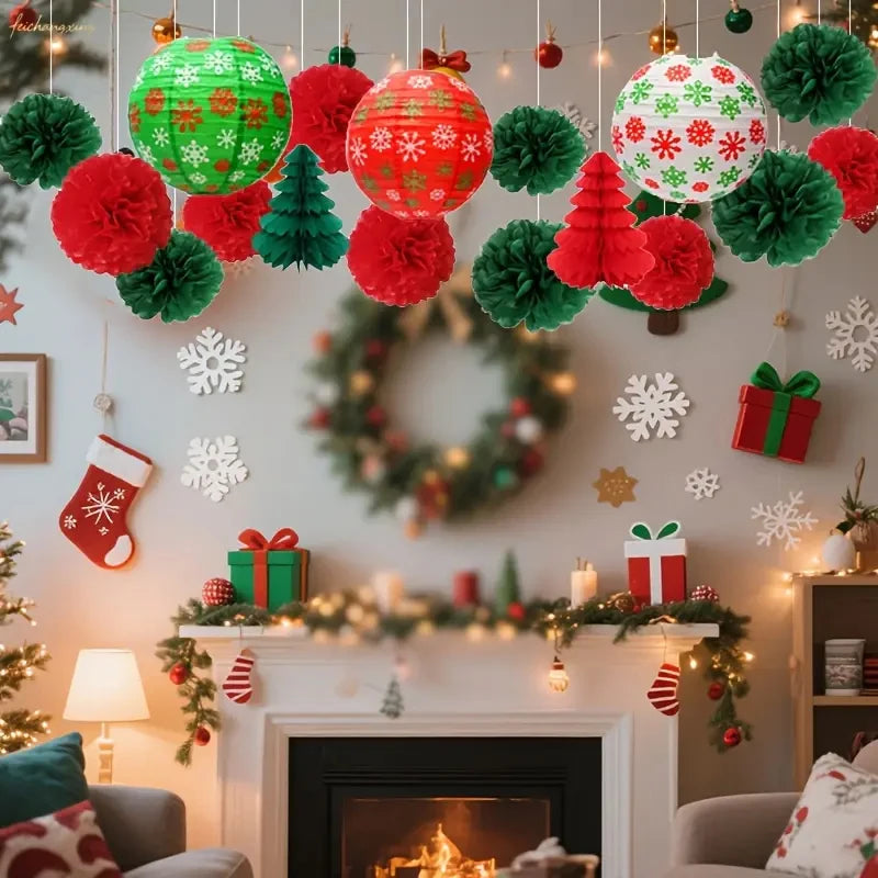 Festliches 15-teiliges Weihnachtsdekorationsset für Feiern