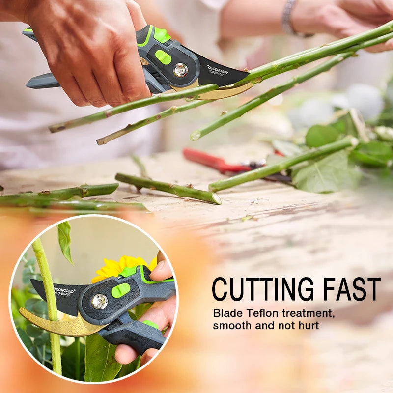 Gartenschere Set mit Edelstahlklingen und klappbarem Design