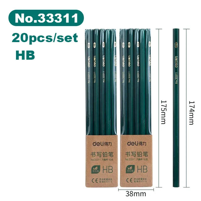 10-teiliges Bleistift-Set HB 2B 2H – bruchsicher - umweltfreundlich fürs Zeichnen
