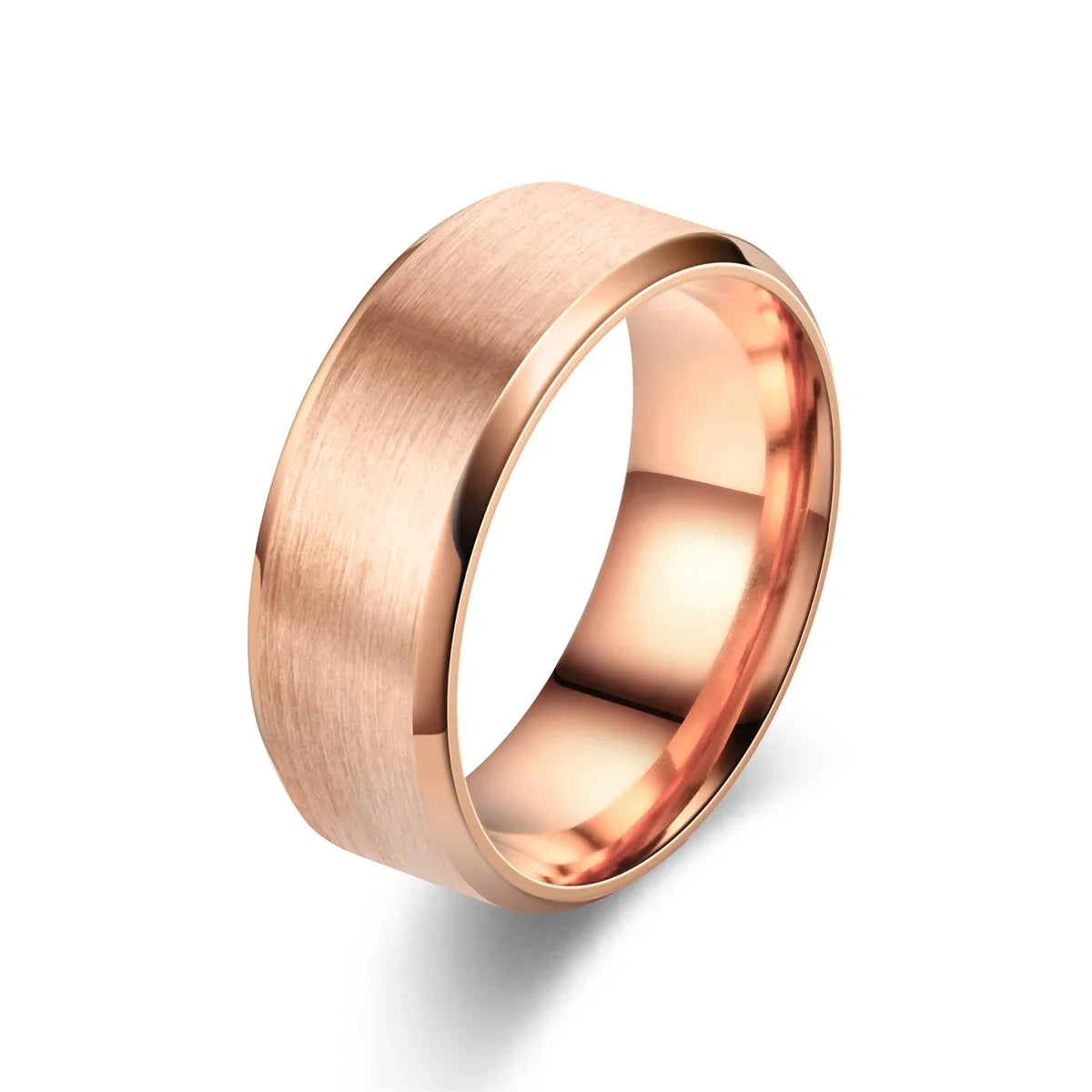 Schwarzer Edelstahl Ring 8mm Band für Hochzeit Verlobung Unisex