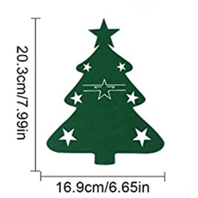 12 Stück Filz Tischdekorationen Weihnachten Besteckhalter Tischsets-Yabubestshop
