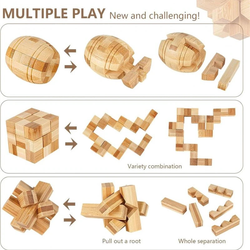 Hölzernes IQ Geduldsspiel 3D Puzzle für Kinder ab 14 Jahren