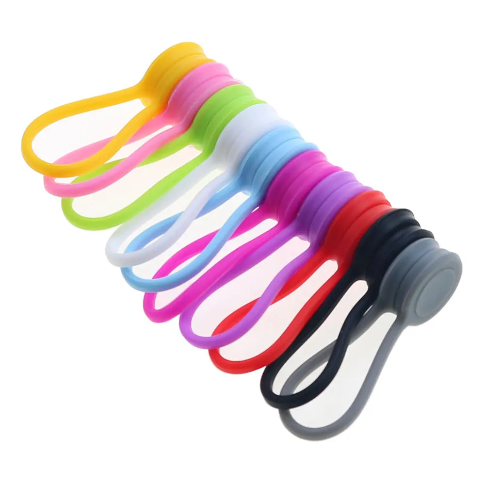 5x Magnetische Silikon Kabelbinder: Organizer, Buchmarker, Universalhelfer