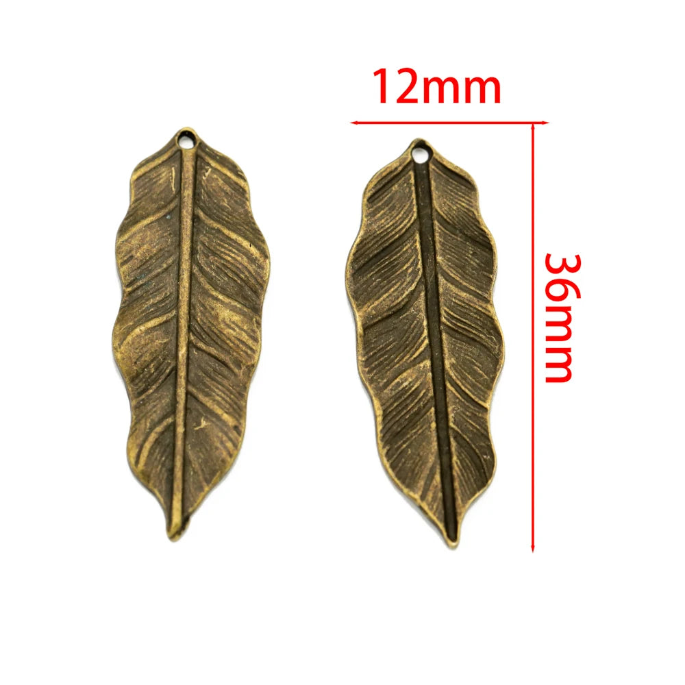 10er Set Antik Bronze Silber Blattform Anhänger für DIY Schmuck Basteln